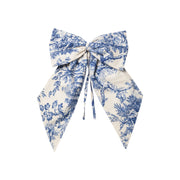 Blue & White Toile Oversized Bow