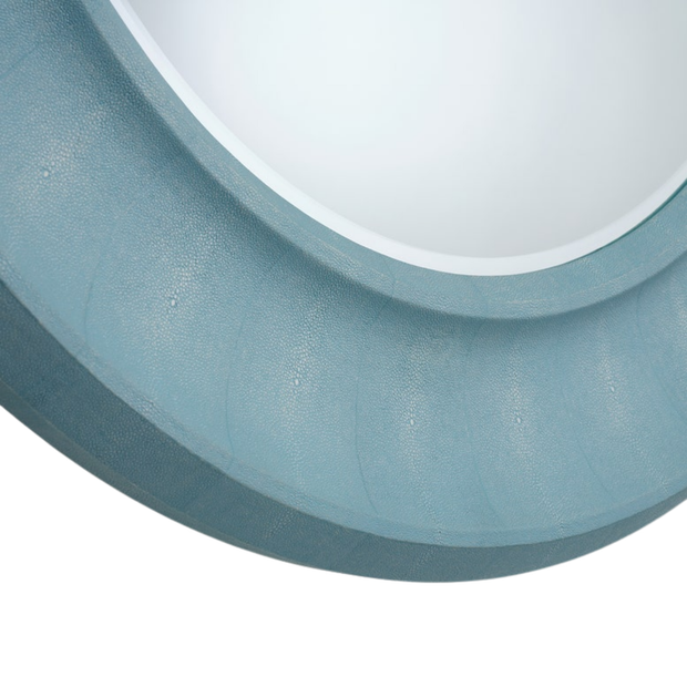 Catalina Faux Shagreen Mirror - Blue