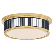 Ashdown Flush Mount - Brass/Navy