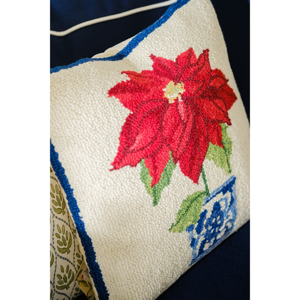 Chinoiserie Poinsettia Hook Pillow