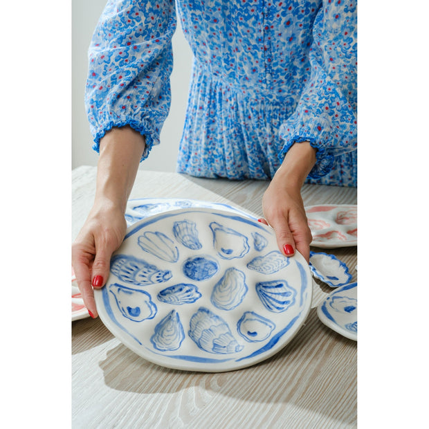 Blue Dozen Oyster Plate