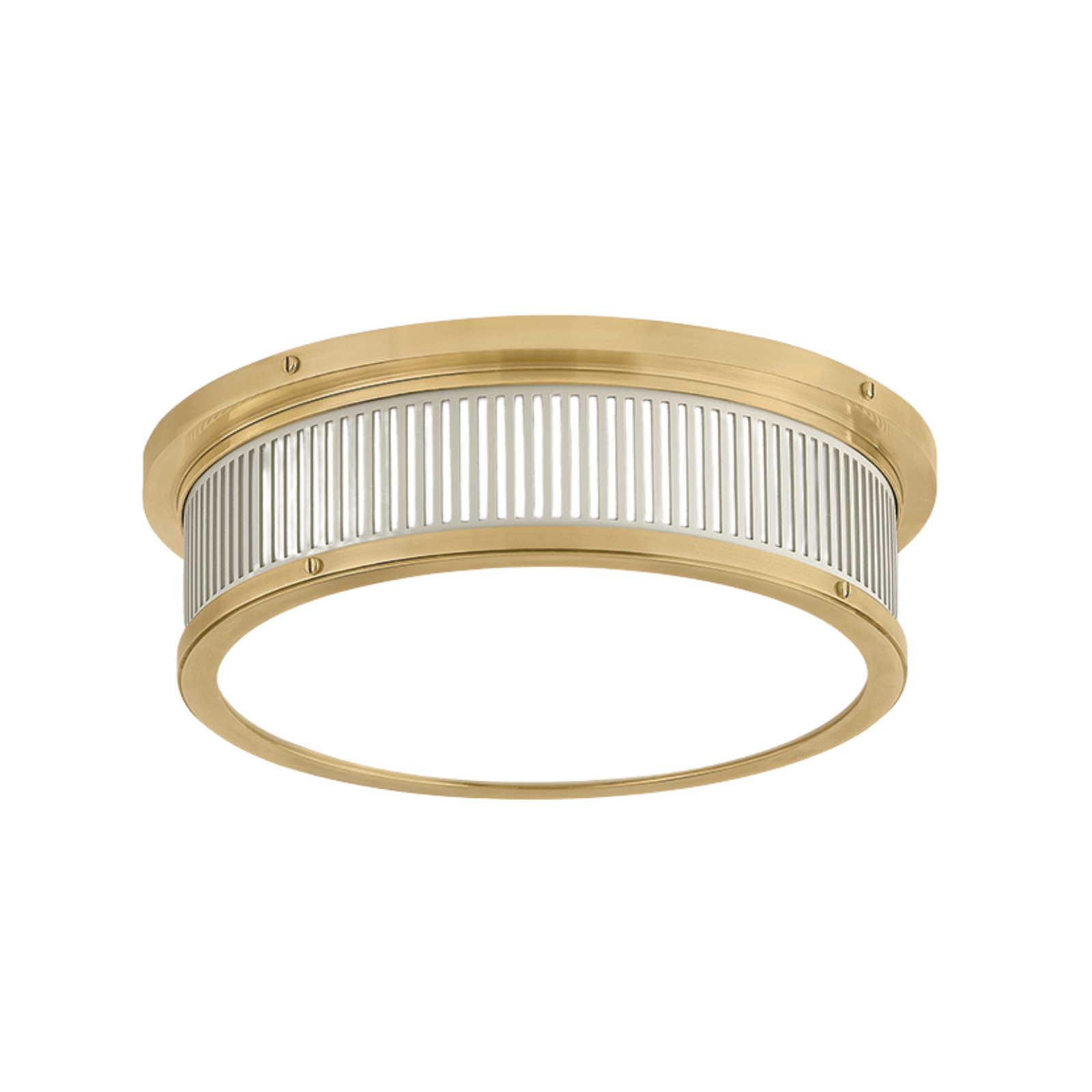 Ashdown Flush Mount - Brass/Off White