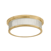 Ashdown Flush Mount - Brass/Off White