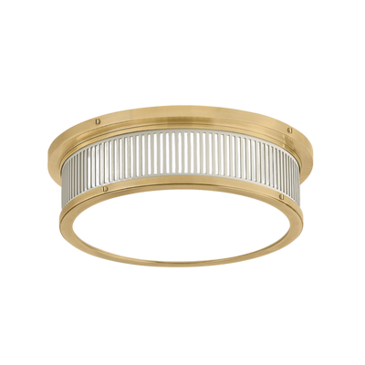 Ashdown Flush Mount - Brass/Off White