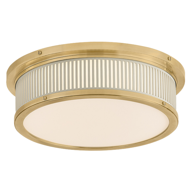 Ashdown Flush Mount - Brass/Off White