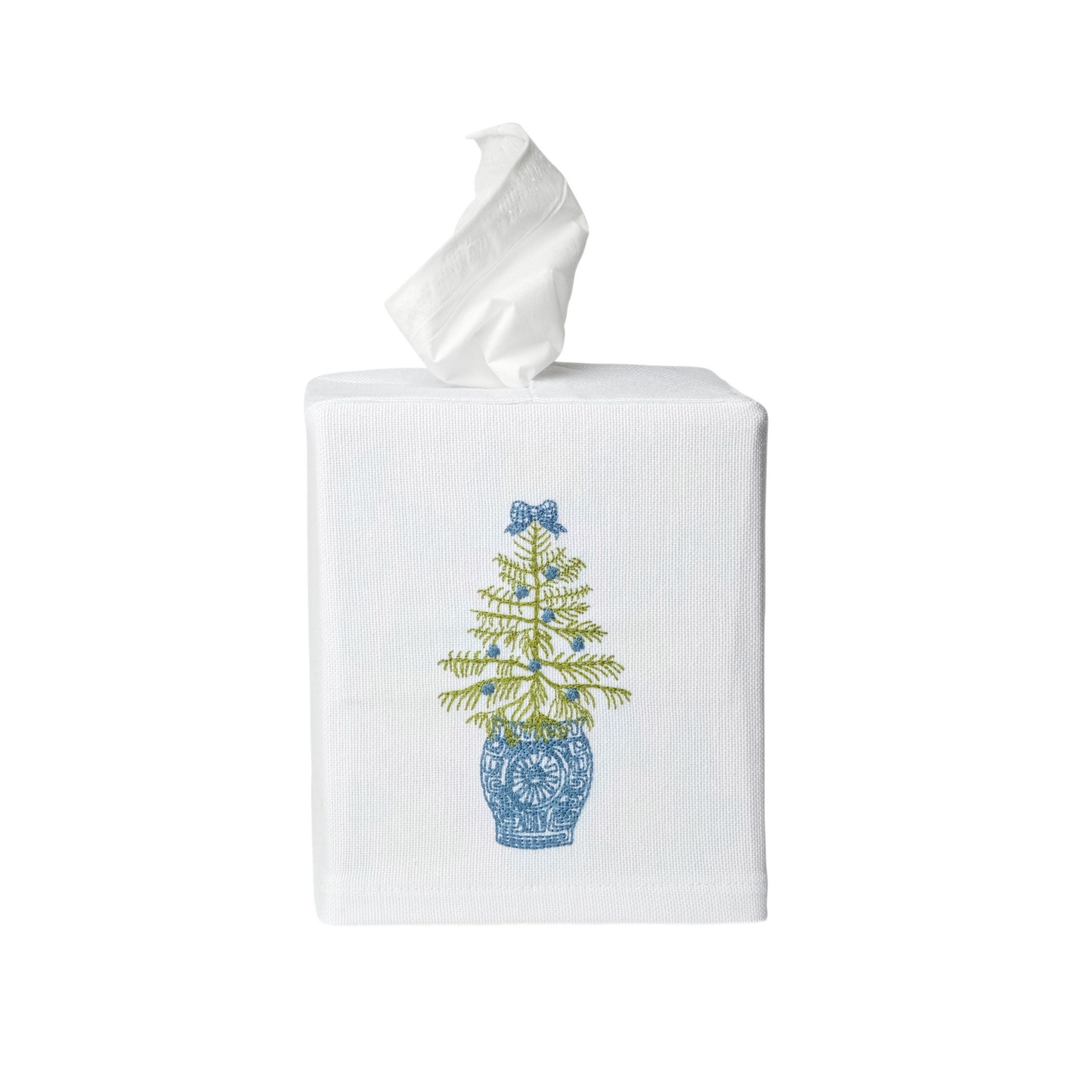 Chinoiserie Christmas Tree Tissue Box Cover