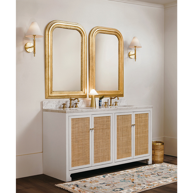 Capistrano 60" Double Bathroom Vanity with Carrara Marble Top - White