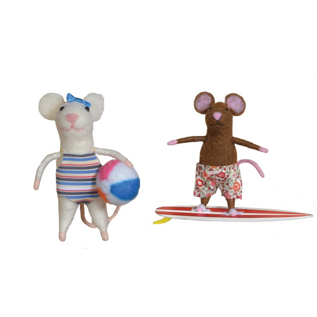 The Beachgoers Plush Ornament - Set of 2