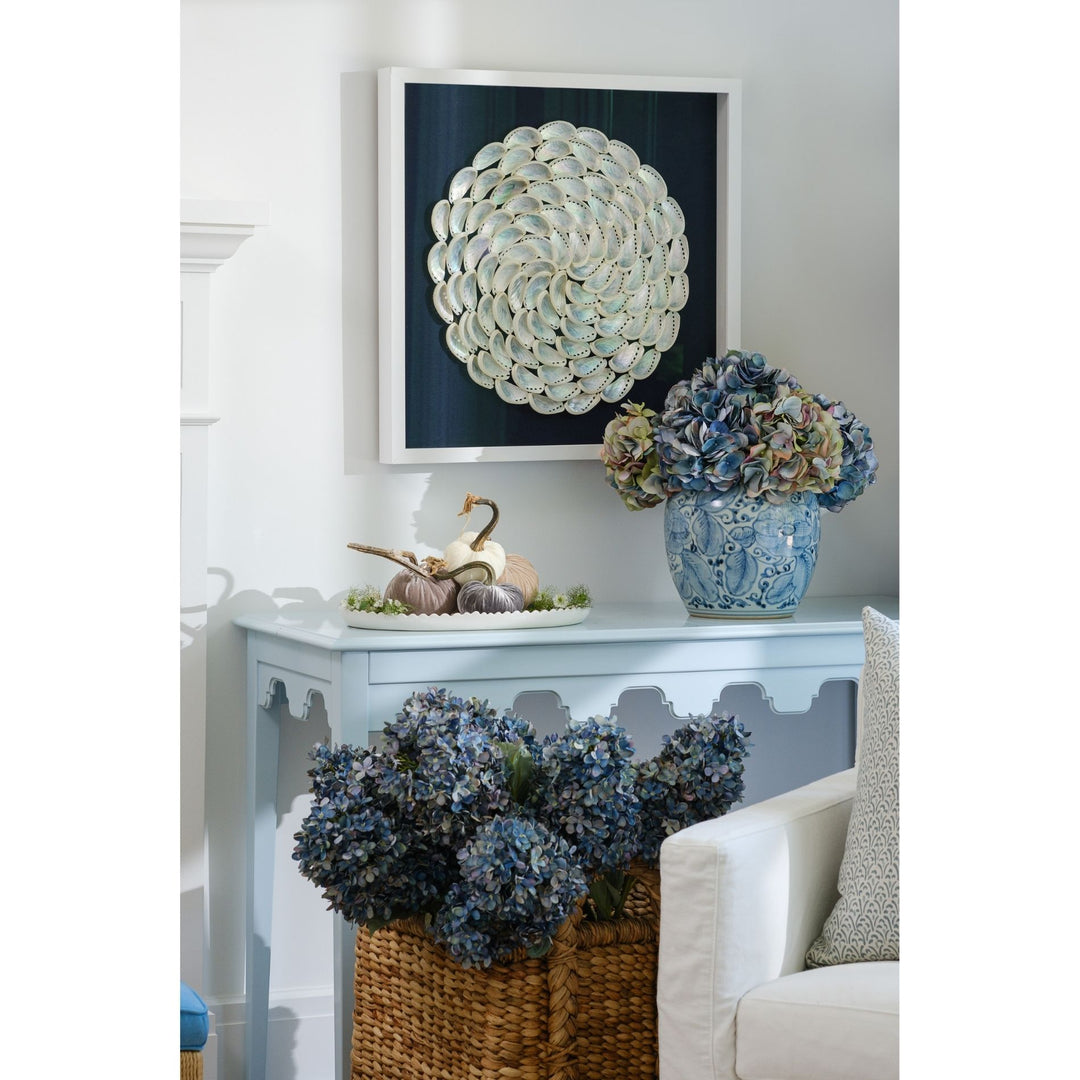 Pearl Abalone Shell Ripple Framed Art - White on Navy – Cailini