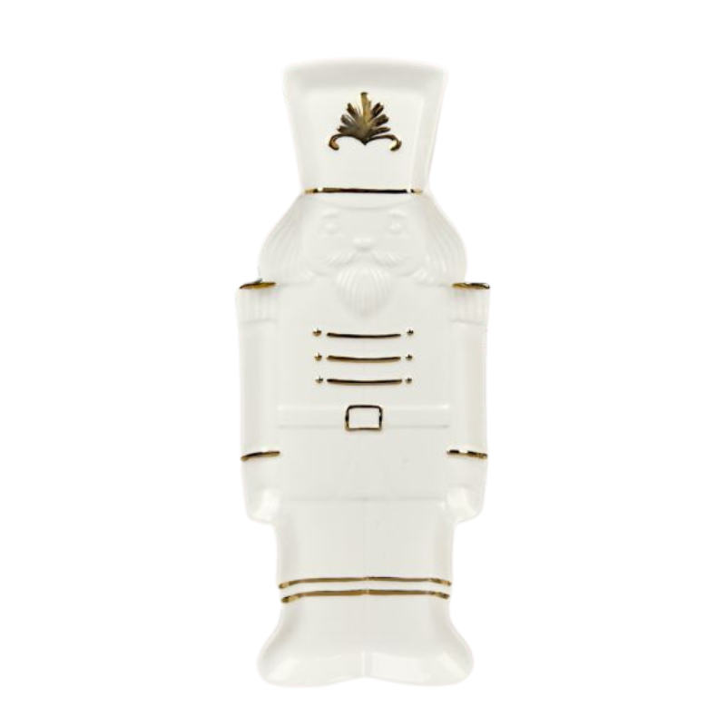 Gold & White Nutcracker Plate