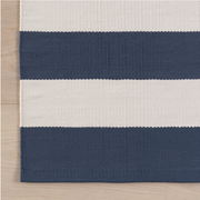 Cabana Stripe Handwoven Indoor/Outdoor Rug - Navy