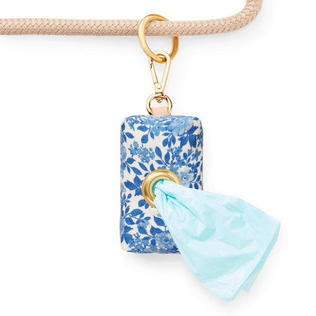 Blue Roses Poop Bag Dispenser