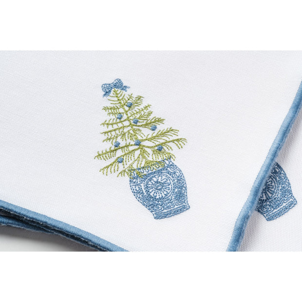 Chinoiserie Christmas Tree & Wreath Napkin - Set of 4