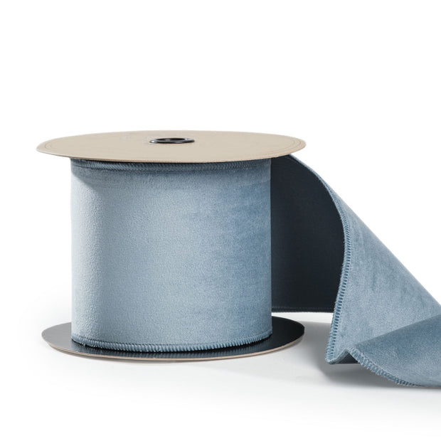 Slate Blue Velvet Taffeta Ribbon