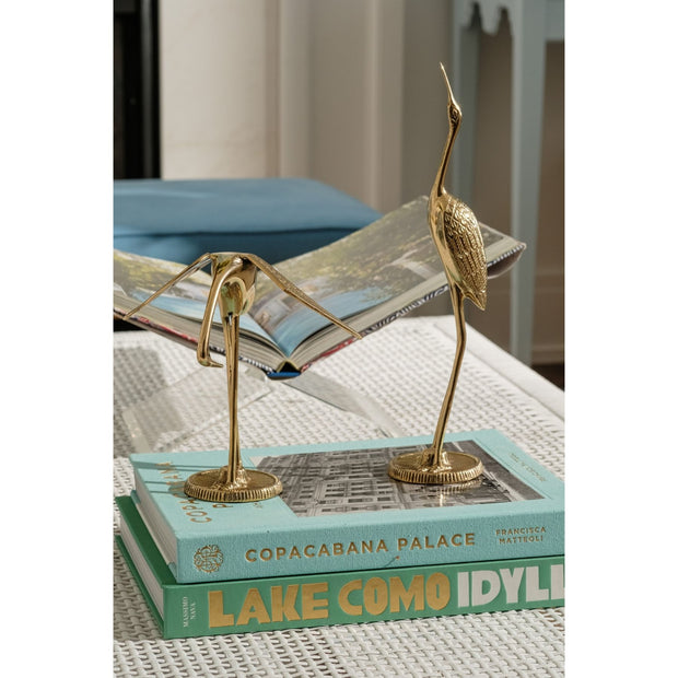 Brass Crane Sculpture - Set of 2