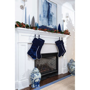 Cailíní Coastal Velvet Christmas Stocking - Navy Blue