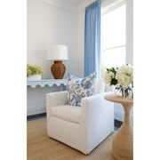 Hydrangea Blue Bird Decorative Pillow with Insert