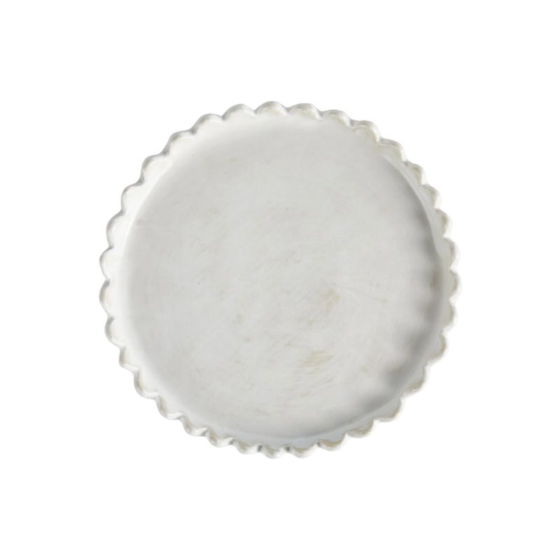 Scallop Edge Trinket Dish - White