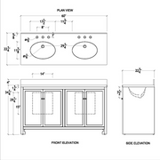 Capistrano 60" Double Bathroom Vanity with Carrara Marble Top - White