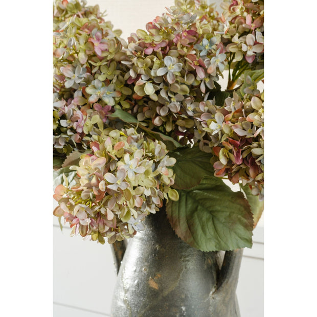 Antiqued Pee Gee Hydrangea Faux Stem