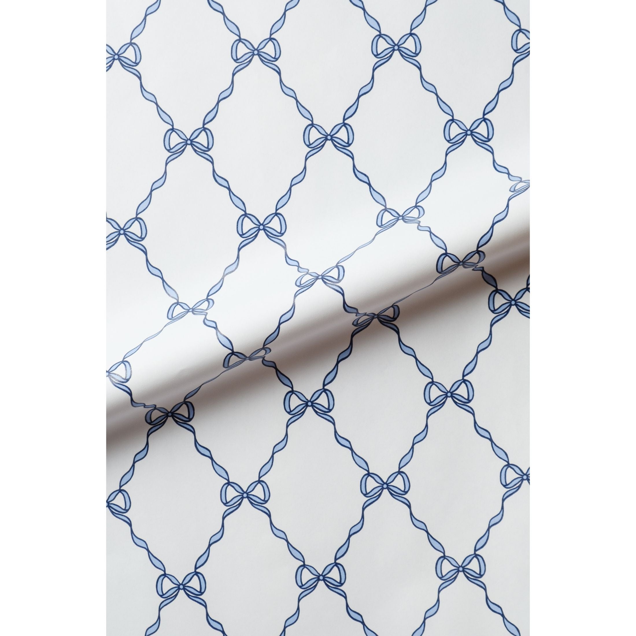 Blue Bow Lattice Gift Wrap Roll - Set of 2