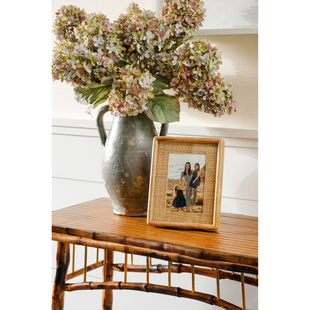 Antiqued Rattan Console Table