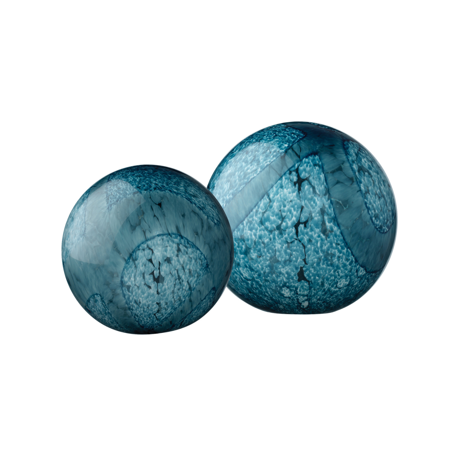Cosmos Hand Blow Glass Orbs - Set of 2