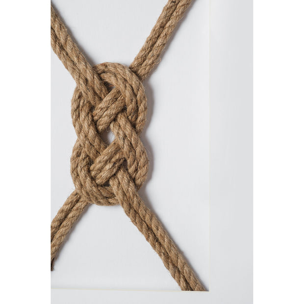 White Nautical Knot Framed Art - Double Carrick Bend