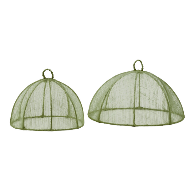 Waterside Round Food Cover in Green - Set of 2