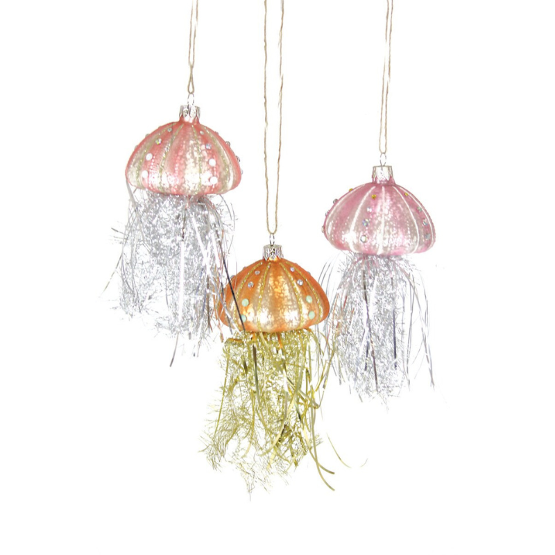 Jeweled Jelly Fish Ornament - Set of 3