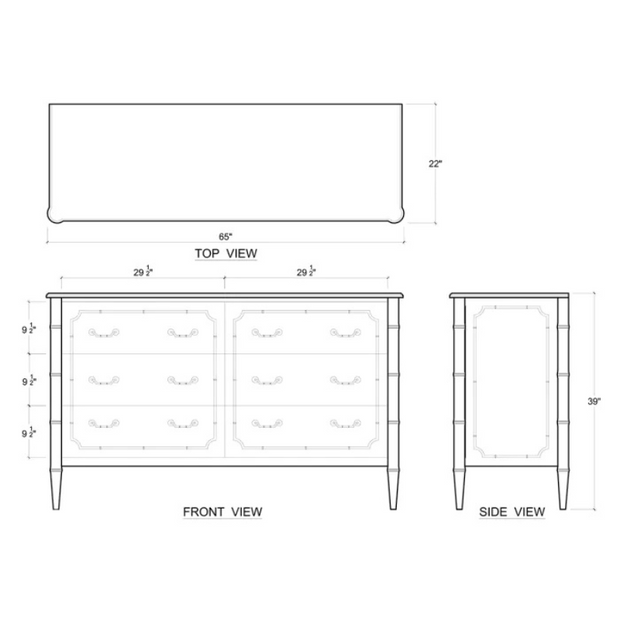 Monaco 6 Drawer Dresser