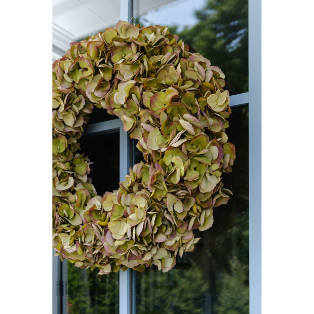 Antiqued Hydrangea Faux Wreath