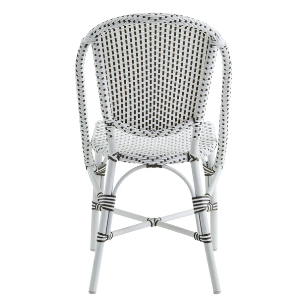 Chatham Outdoor Dining Chair - White Frame - White with Cappuccino Dots