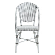 Chatham Outdoor Dining Chair - White Frame - White with Cappuccino Dots