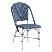 Chatham Outdoor Dining Chair - White Frame - Navy with White Dot