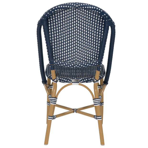 Chatham Outdoor Dining Chair - Almond Frame - Navy with White Dots