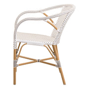 Chatham Outdoor Armchair - Almond Frame - White with Cappuccino Dots