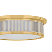 Ashdown Flush Mount - Brass/Off White