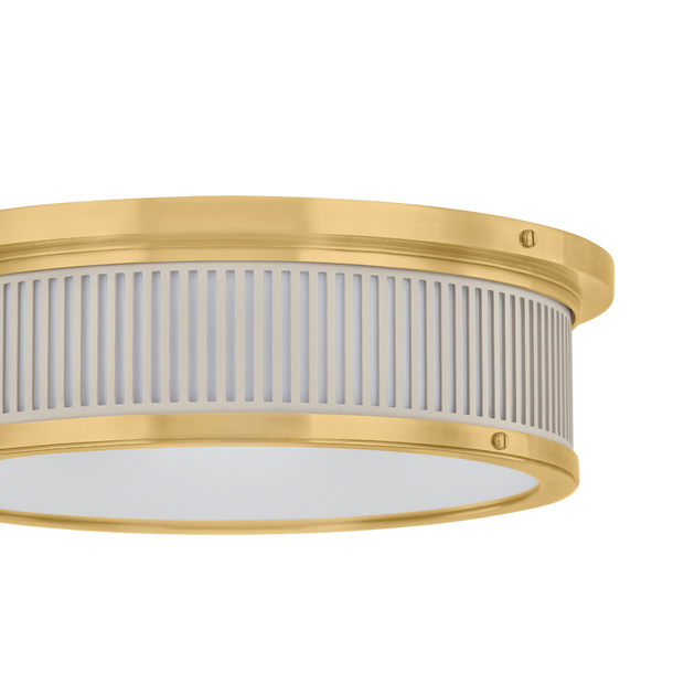Ashdown Flush Mount - Brass/Off White