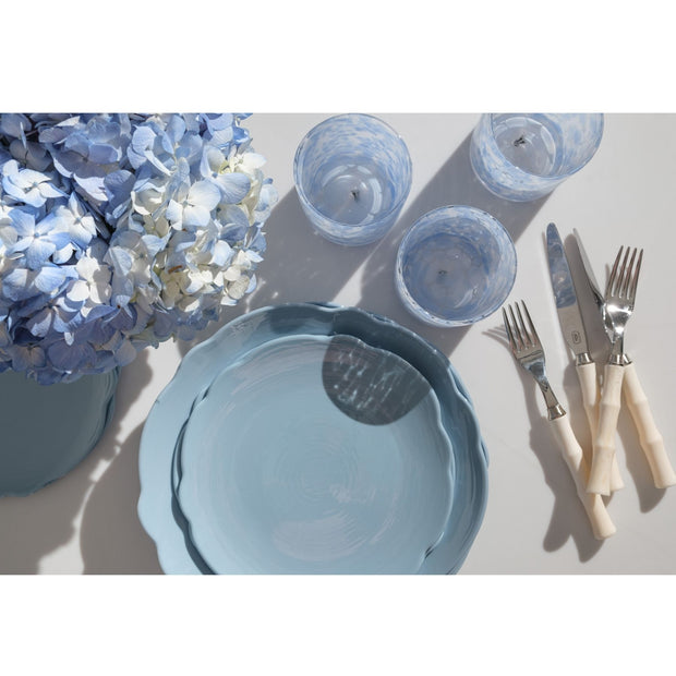 Blue Scallop Melamine Salad Plates