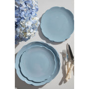 Blue Scallop Melamine Plates