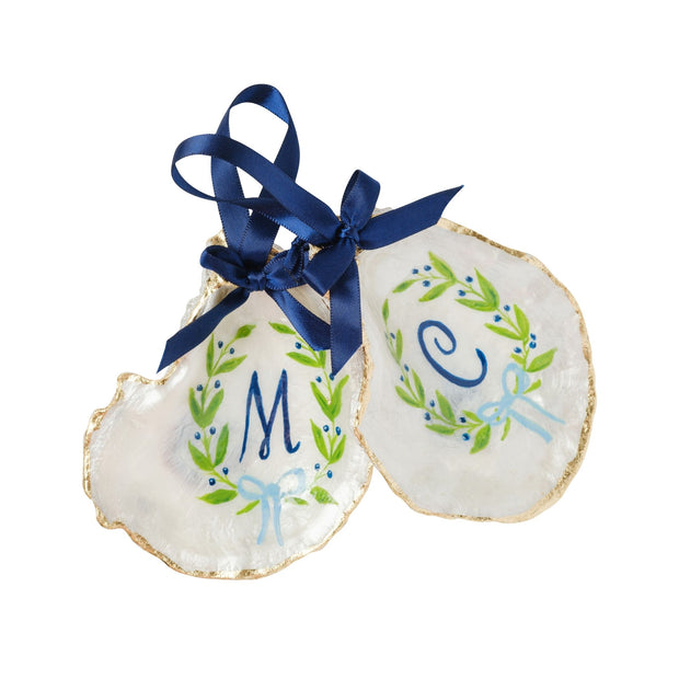 Limited Edition Initial Gilded Oyster Shell Custom Ornament