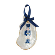 Blue Nutcracker Gilded Oyster Shell Ornament
