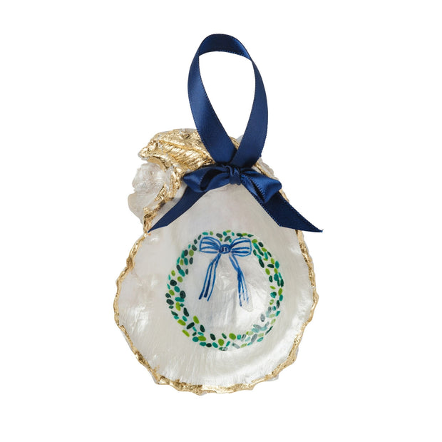 Boxwood Wreath Gilded Oyster Shell Ornament