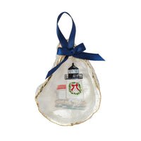 Lighthouse Gilded Oyster Shell Ornament