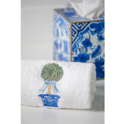 Embroidered Boxwood Plush Terry Guest Towel