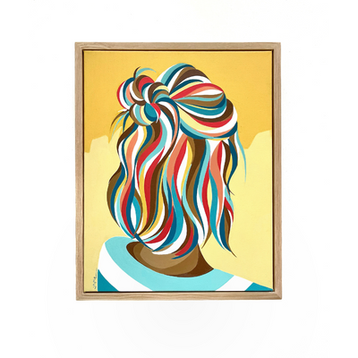 Sunshine Era Hair Study Original Framed Painting