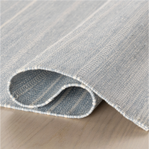 Skipper Stripe Handwoven Indoor/Outdoor Rug - Swedish Blue
