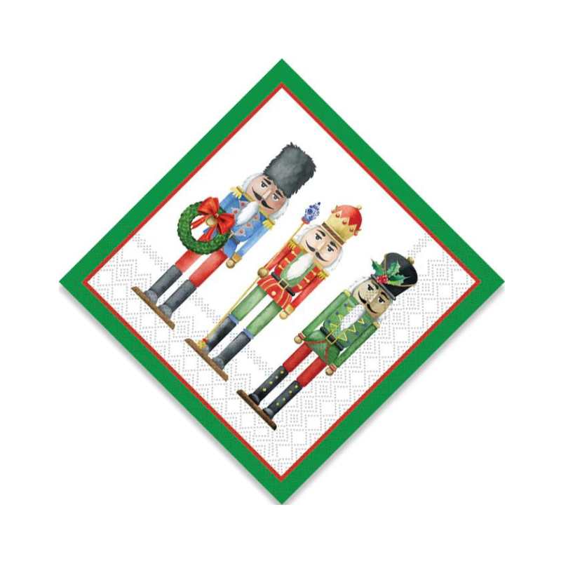 Traditional Nutcracker Paper Cocktail Napkins - Set of 2