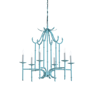 Blue Bamboo Chandelier